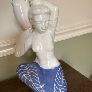Artistic Blue and White Ceramic Sculpture